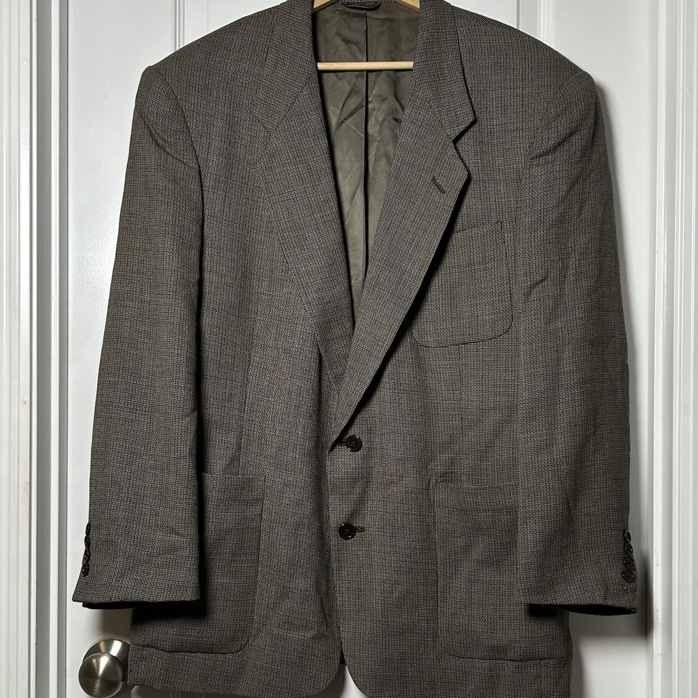 Christian Dior Monsieur for‎ Hess's Vintage Pure Virgin Wool Brown Blazer